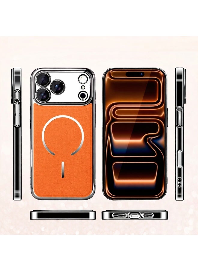 جراب فاخر من الجلد المغناطيسي لهاتف آيفون 17 برو ماكس، مقاوم للصدمات، غطاء نحيف - Image 2